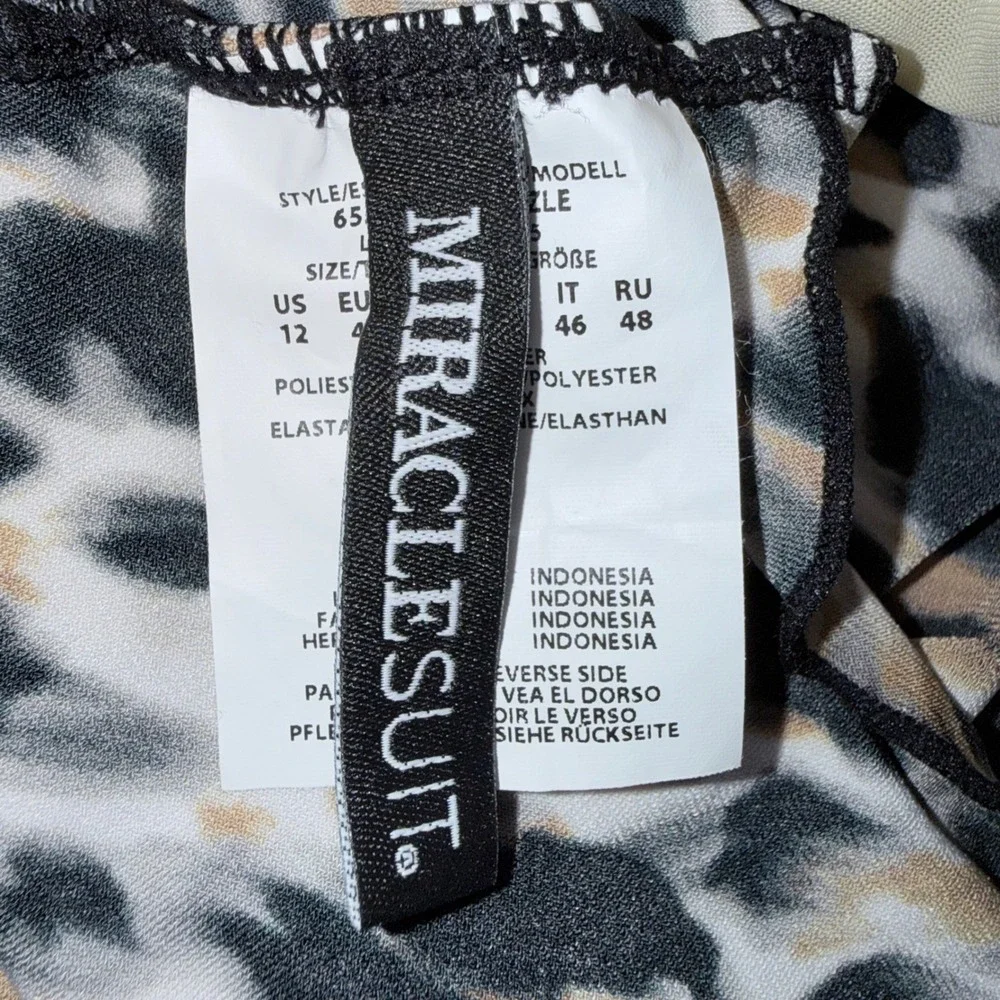 Miraclesuit Womens Size 12 Razzle Dazzle Brown Black Underwire Tankini Top New - Picture 6 of 7